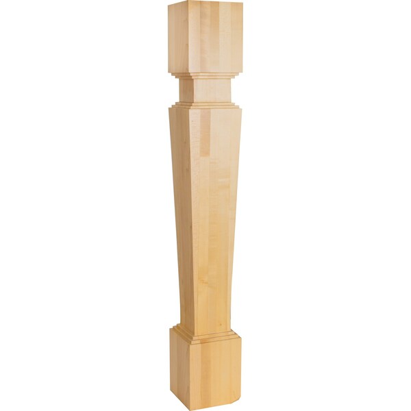Hardware Resources 5" Wx5"Dx35-1/2"H Rubberwood Stacked Post P36RW - main